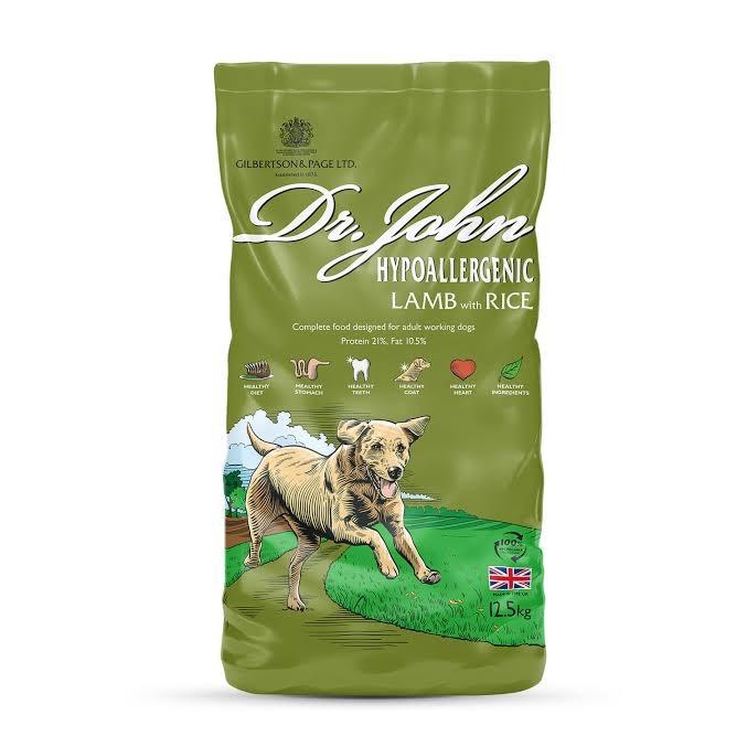 Dr John Hypoallergenic Adult Dry Dog Food (Lamb & Rice) 12.5kg