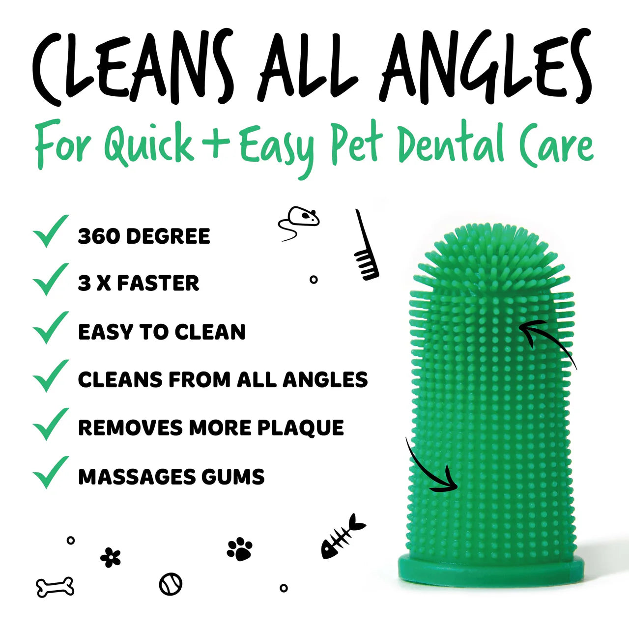 Bugalugs Silicone Finger Toothbrush – Gentle and Effective Oral Care for Your Pet