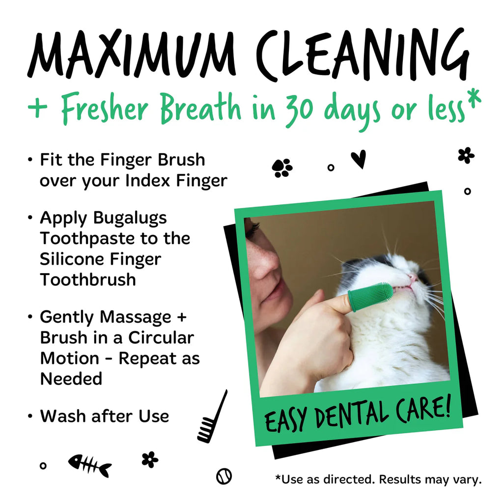 Bugalugs Silicone Finger Toothbrush – Gentle and Effective Oral Care for Your Pet