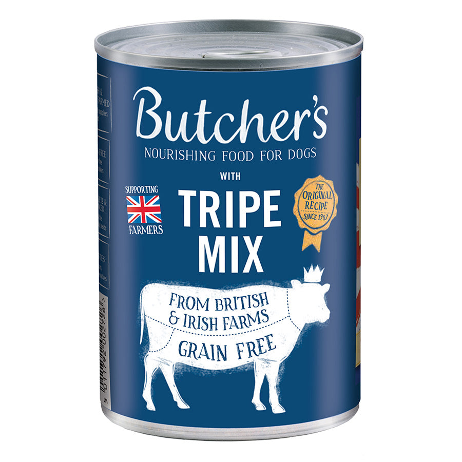 x 12 Butcher's Tripe Dog Food Can 400g